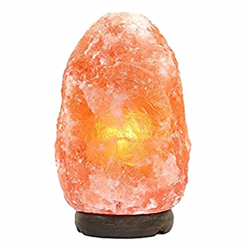 ONEX Salt Lamp, Natural Himalayan Crystal Rock Salt Lamp Pink Light, Hand Crafted Wooden Base Direct from Foothills of The Himalayas, Comes with UK Switch Cable and Bulb (7-10kg)