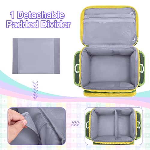 LoDrid Travel Carrying Case Compatible with Toniebox 2/1, Lightweight Puffy Storage Bag with Detachable Divider and Shoulder Strap for Audio Player Starter Set, Green, Bag Only, Patented Design by LoDrid - Image 2