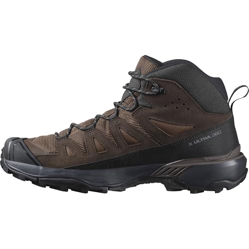 Salomon Męskie buty trekkingowe X Ultra 360 Leather Mid Gore-tex, Dark Earth Delicioso Castlerock, 43 1/3 EU