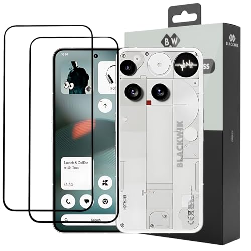 Image of Blackwik Tempered Glass Screen Protector for Nothing Phone 3 with Edge-To-Edge Protector Coverage | Easy Installation Kit (Black) (Pack Of 2)