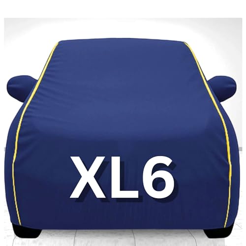 Image of 100% Waterproof Car Cover for XL6 UV Protection, Dustproof, Windproof | Custom Fit with Mirror Pockets, Belt & Buckle | All Weather Outdoor Body Cover (Blue, XL6)