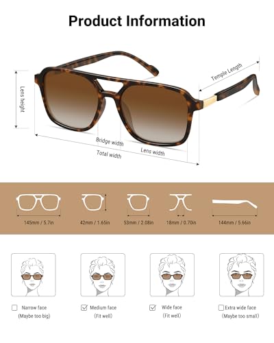 Image of GRFISIA Retro Aviator Sunglasses for Women Men Trendy Rectangle Womens Mens Sun Glasses Shades for Driving Vacation UV400