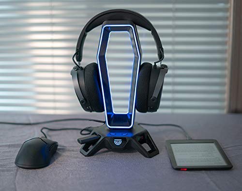 Trusyo Audio The Portal Usb 3.0 Headset Stand With Dual Rgb Lights, 3 Usb Charger Ports, A Headphone Holder For Wired Or Wireless Headphones, Great For Gaming Stations. A Gaming Accessory. #TOP7