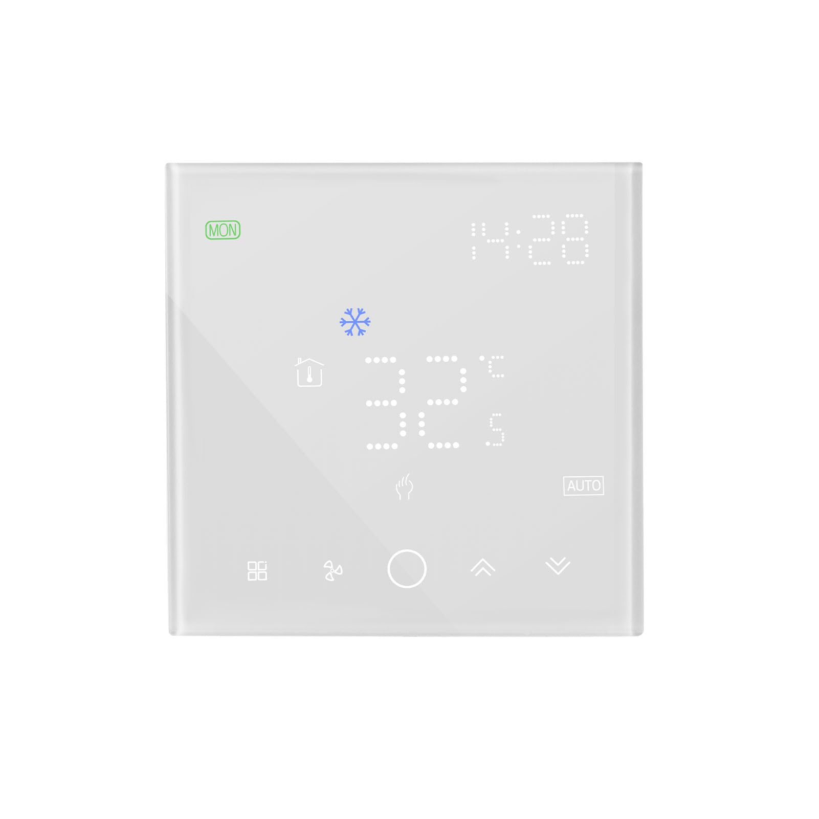 Aramox Termostato Intelligente, Termostato Wireless Touchscreen da 4 Pollici con Controllo Integrato da 61 a 90 Gradi F, per il Controllo della Climatizzazione della Casa Intelligente e l'uso di AC