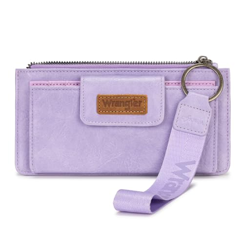 Image of Montana West X Wrangler Wallet for Women Ladies Female Card Cases & Money Organizers Wristlet with Wallet Large Clutch with Coin Purse Smooth Zipper and Rfid Lining