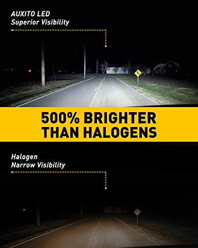 Image of AUXITO 9007 H B5 LED Fog Light Bulbs, 6500K Cool White, 500% Brighter, 10 Mins Install, 50000 Hrs Life, Adjustable Beam, Pack of 2