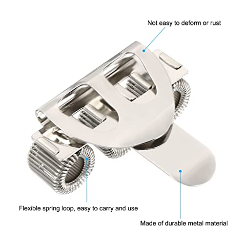 Clips de support pour stylo avec boucle triple ressort métallique argenté