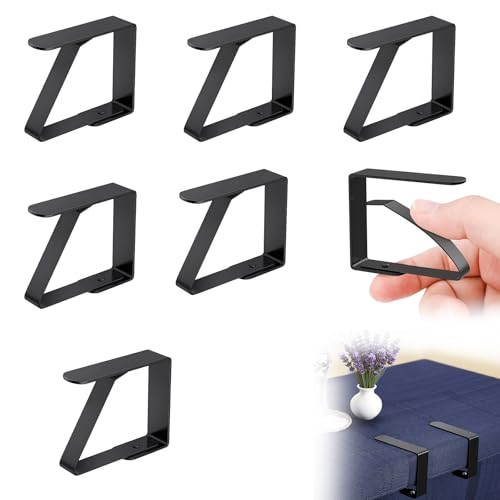 Tarqite 6 mollette per tovaglia in acciaio inox, 8 mollette da 7 cm, colore nero, per esterni, per giardini, ristoranti, picnic