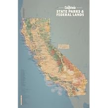California State Parks & Federal Lands Map 24x36 Poster Camel & Slate Blue
