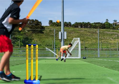 Image of Vinson Junior Cricket Kit Set - Pack Includes Stumps, Wickets, Stands, Bat and Ball | Durable Constructions & Designed for Juniors | Indoor & Outdoor Cricket Playing Set for Kids | Birthday Gift