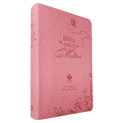Kit Bíblia de Estudos da Mulher NVT Rosa Flores + Devocional Amando a Deus