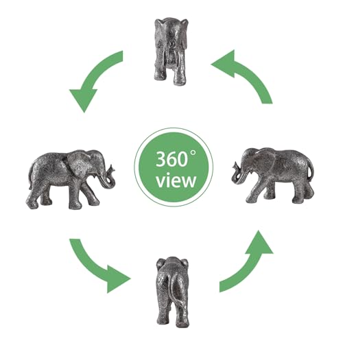 Estatua Elefante Plateada Decoración Moderna 20 cm miniatura 5