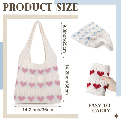 Bolso Tote de Crochet para Mujer 3 Pcs Verano miniatura 3