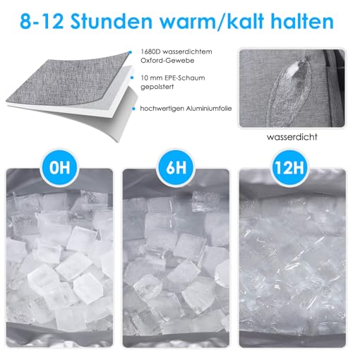 SPGOOD Kühltasche 20L/30L/40L Thermotasche Picknicktasche Groß Isoliert Faltbar Gefriertasche Warmhaltetasche Lunchtasche Tiefkühltasche Cooler Bag Einkaufstasche für Strand/Picknick/Camping/BBQ (30L) 3