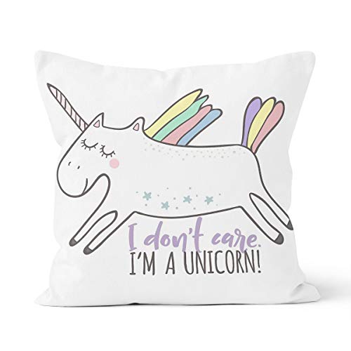 Funda de cojín de unicornio, diseño de poney arcoíris para el hogar, dormitorio, cojín...