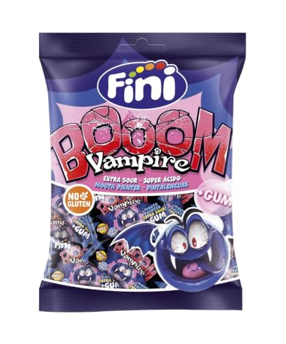 Fini Golosinas - Chicle Ácido FiniBooom Vampire Pintalenguas Envuelto 65 g