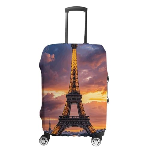 Carry on Luggage Cover Beautiful Eiffel Tower Paris Suitcase Covers for Luggages Tsa Approved Travel Luggage Sleeve Protector Elastic Suitcase Protector Anti-Scratch Washable Fits 19-30 Inch Case -S