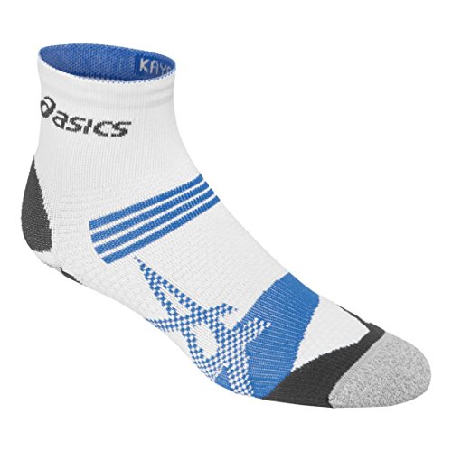 ASICS Kayano Quarter Socks, White/New Blue, Medium