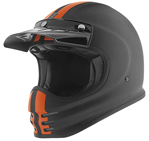Bogotto V381 Schergo Casco in vetroresina, nero opaco/arancione, 2XL