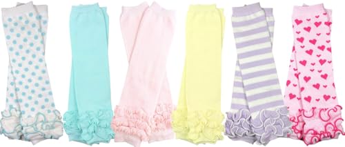 juDanzy Newborn 6 Pack Baby Leg Warmers (Ruffle 6 Pack)