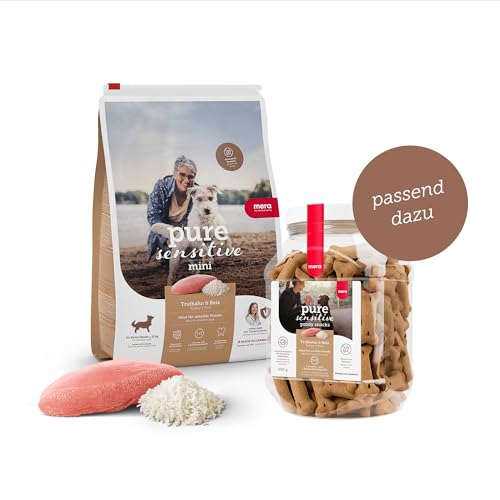 MERA Pure Sensitive Mini Truthahn & Reis, Hundefutter trocken für kleine und Sensible Hunde, Trockenfutter aus Truthahn und Reis, kleine Kroketten ohne Weizen und Zucker (4 kg)