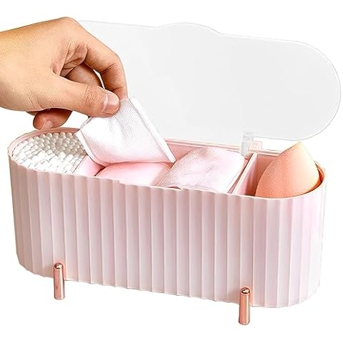OKUYAN Q-tips Holder with 3 Compartments Cover