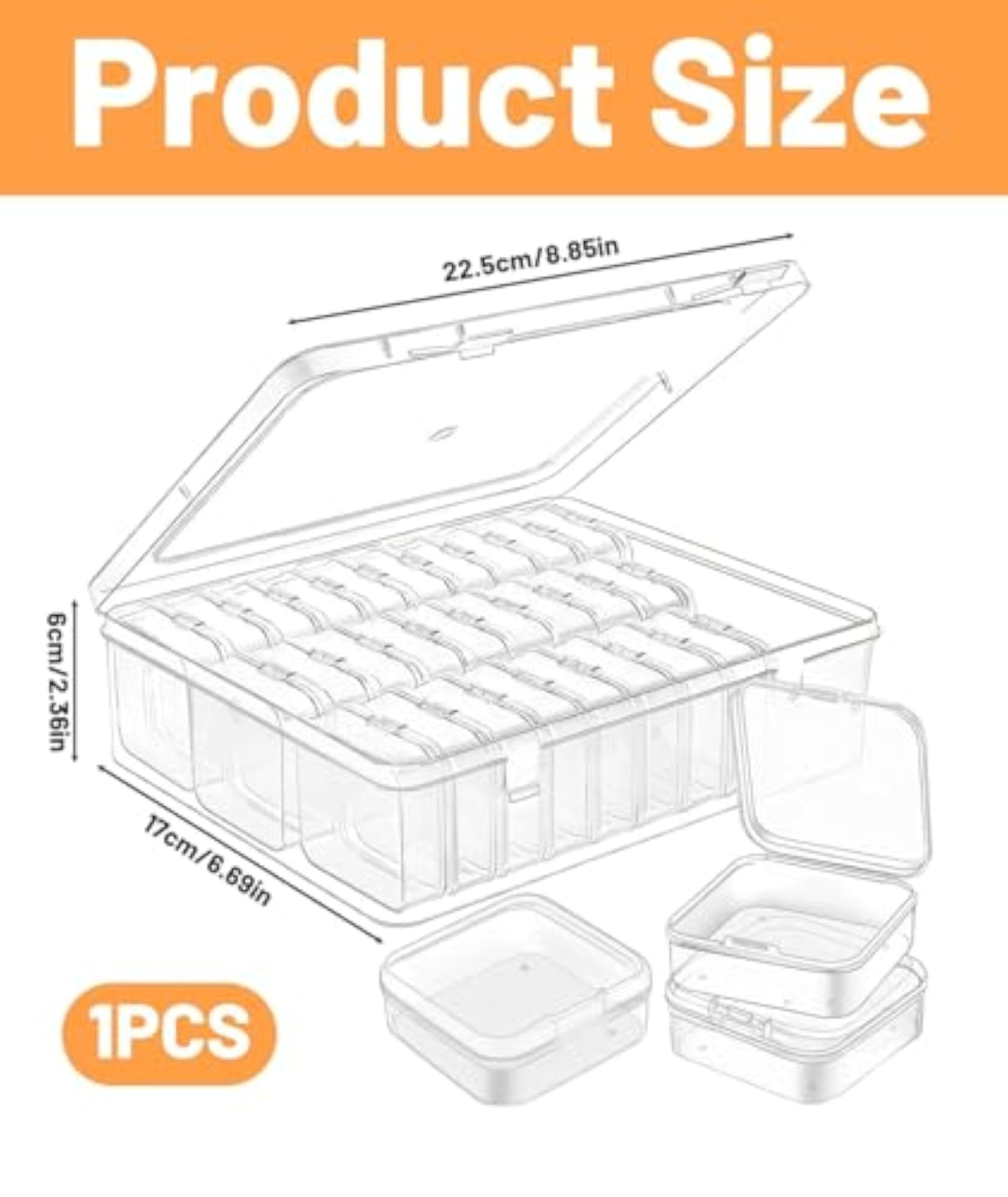 30 Pcs Transparent Jewellery Organizer Box with Mini Storage