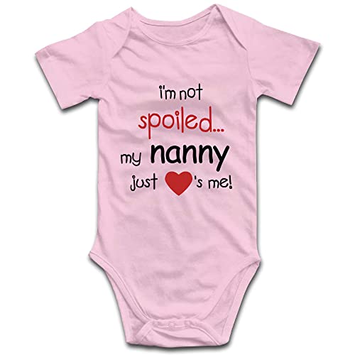 DOQOSESHY I'm Not Spoiled My Nanny Just Loves Me Baby Bodysuit Short Sleeve/Sleeveless/Long Sleeve Rompers, 3 Months