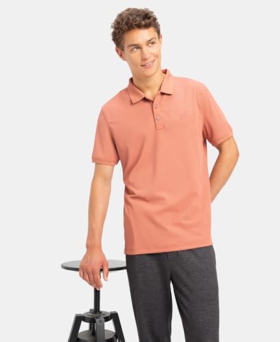Image of Jockey AM38 Men's Microfiber Fabric Solid Half Sleeve Polo T-Shirt with StayDry & StayFresh Technology