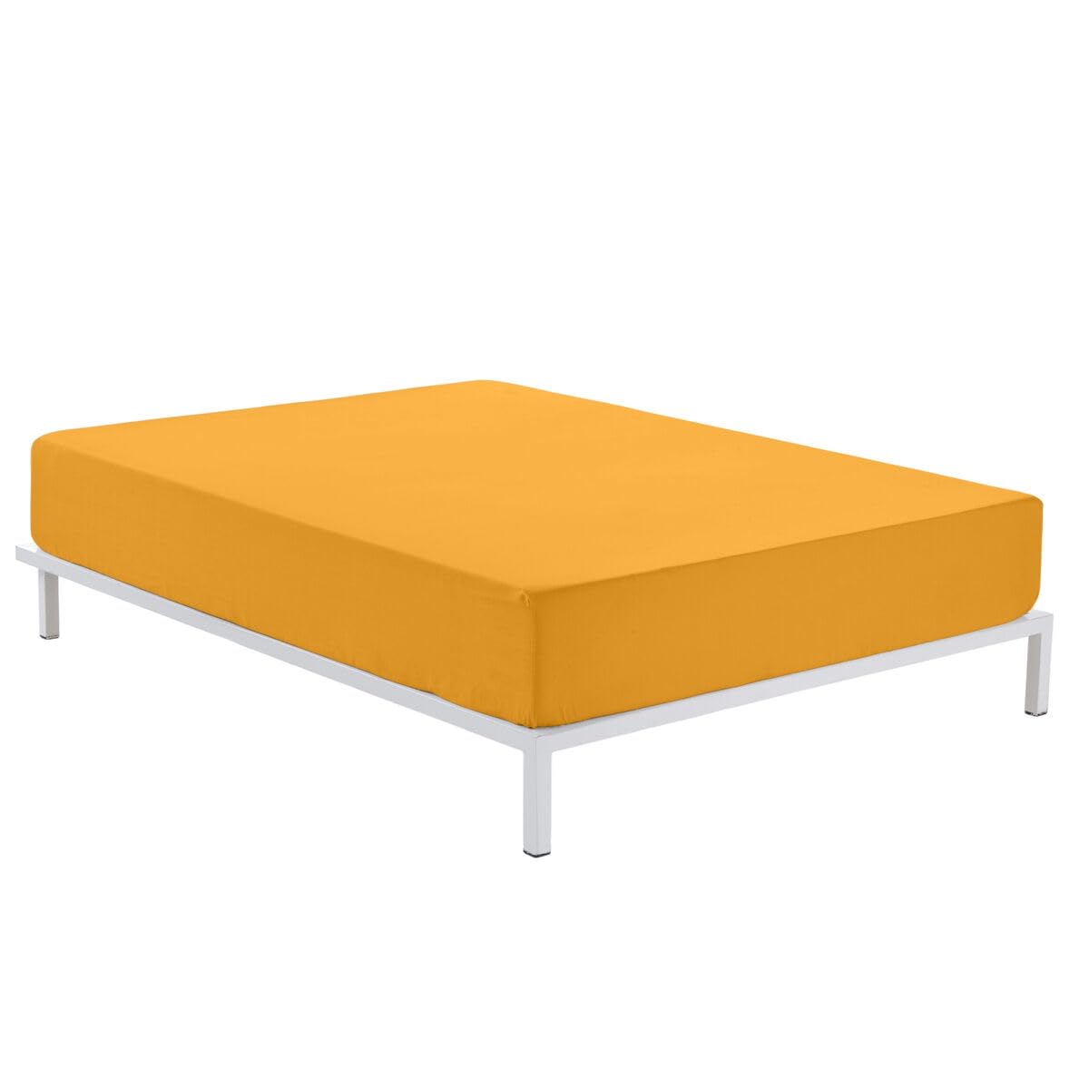 Alexandra House Living Fitted Sheet Yellow 200 x 200 cm