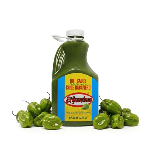 Image of El Yucateco Green Habanero Hot Sauce, Authentic Mexican Chile Habanero Sauce, 8 fl oz (240 ml), Gluten Free (Half Gallon)