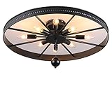 ★ Spannung: 220-240V | Maße: Ø68cm * H11cm | Schatten Material: Eisen | Farbe: Schwarz。