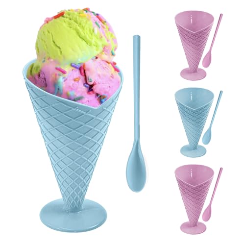 Opiniones de Copas para helado disponible en línea para comprar. 49 Guateplast - Set de 4 Copas para Helado Waffle con Cuchara | Set de Recipientes para Postres infantiles | Copas Divertidas para Niños | Vasos Reutilizables para Helado | Vasos de...