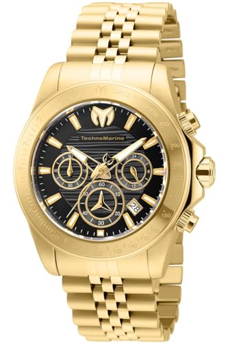 Technomarine Manta TM-219023 Reloj para Hombre - Impermeable - Analógico - Movimiento Cuarzo - Acero Inoxidable con Esfera Oro - 42mm