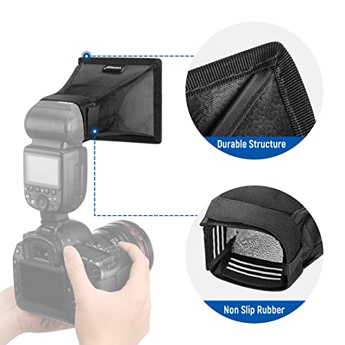 Image of NEEWER Flash Diffuser Light Softbox 5 inch x 4 inch, Universal, Collapsible with Storage Pouch Compatible with Canon Nikon Sony Godox Yongnuo NEEWER speedlight