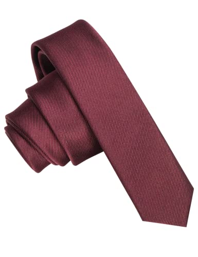 JEMYGINS Cravate Homme Bordeaux en Soie 4CM Étroit Extra Silm Plusieurs Couleurs Disponibles de Formelle Compris Boîte(14)
