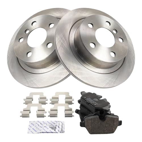 Image of TRQ Rear Brake Pad and Rotor Set Ceramic Compatible with 2017-2018 Mini Cooper Countryman