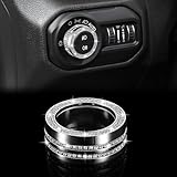 TOMALL Bling Car Headlight Switch Knob Cover Compatible with Jeep Wrangler JL JLU & Gladiator JT 2018-2024 Central Light Control Switch Trim Headlight Knob Button Cap Bling Car Accessories
