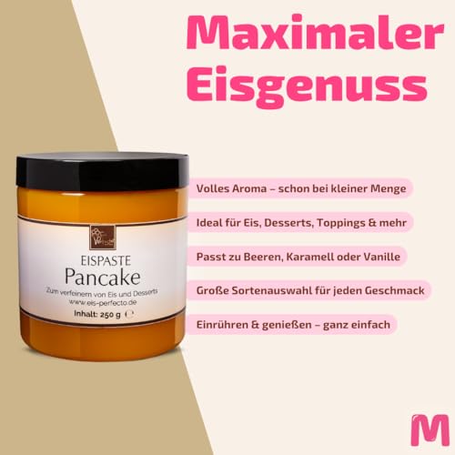 Pancake Eispaste │ MEGA GESCHMACK VON FRISCHGEBACKENEN PANCAKE │ Pimpe deine Eis, Desserts, Getränke uvm mit einer extra Portion Geschmack auf │ Inhalt 250 g – Bild 4