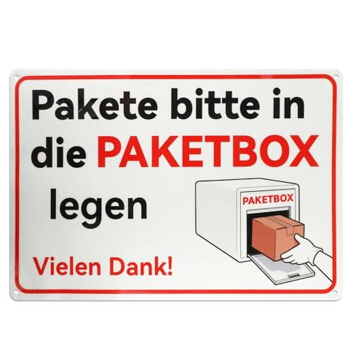 Paket-box Schild 20 * 30cm Aluminium Paket Box Kennzeichnung für Türklingeln, Paketfächer und Briefkästen