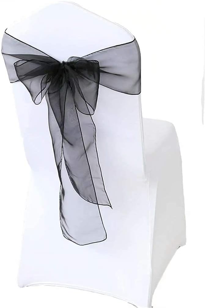 Organza Banquet Chair Sash Sashes Bows Ties for Weddings Party Decoration Gold-25