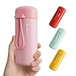 Exllena Small Flask 200ml Made of 304 Stainless Steel, Double Wall Vacuum Insulation for Hot&Cold Drinks, Mini Flask with Carry Handle - 100% Leakproof(Pink)