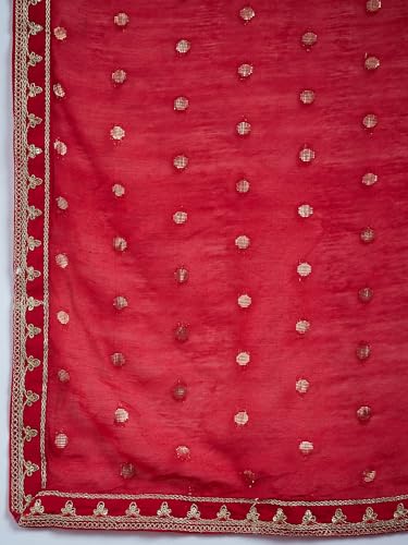 Image of INDO ERA Women's Straight Embroidered Kurta & Pant with Dupatta Set (KH9RD7924)