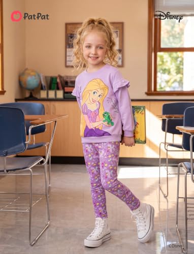 Image of Disney Girls Clothes Long Sleeve Sweatshirt Leggings Outfit 2 Piece Set
