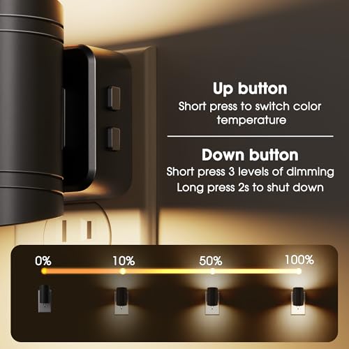 Image of Briignite Night Lights Plug into Wall, 3CCT Modern LED Night Light Plug in, Dusk to Dawn Sensor, 3000KĀ0Kŀ0K Change Nightlight,Dimmable NightLight for Hallway, Bedroom, Stairway, 2 Pack
