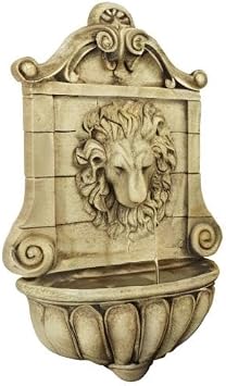 Primrose 50cm Stone Effect King Lion Head Fountain Outdoor Wall Mounted Water Feature Frost Resistant