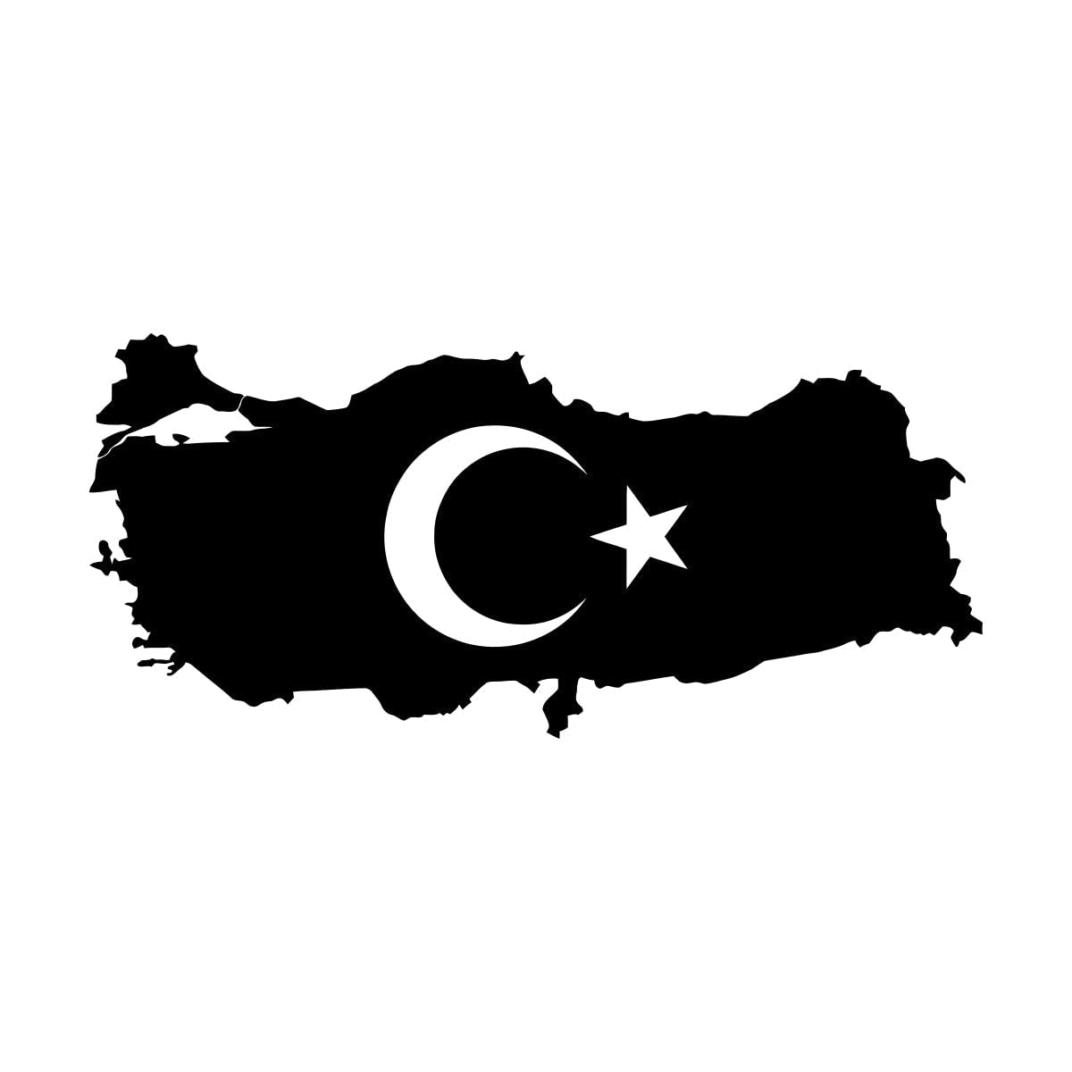 Turkey Flag Map Wall Art Decal Flag Vinyl Sticker Home and School Decoration Wall Tattoo Bedroom Living Room Art Mural Small - 20x42cm — image 1