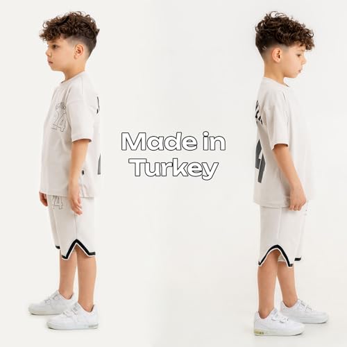 Image of Gold Class Kidswear Boys Summer Outfit Cotton T Shirt Short Trendy California Print Boys Casual Outfits