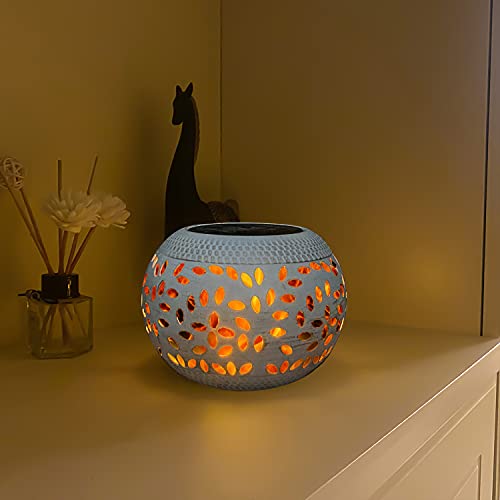 Solar Table Lights Outdoor Waterproof - Dancing Flickering Flame Lamp White Metal Tabletop Light Solar Powered Decorative Lighting Lantern For Desk Bedroom Patio Garden Pathway Yard (1 Pack) #TOP5