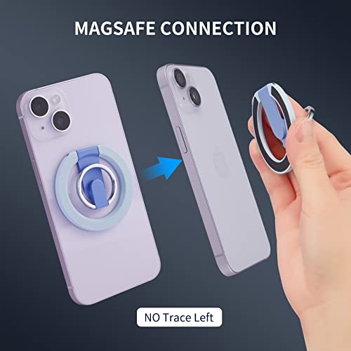 Rimyam Magnetic Phone Ring Holder Phone Stand Magnetic Folding Phone Grip 360° Rotation Grip Finger Kickstand Removable For Wireless Charging Compatible With Iphone 12 13 14Plus Pro Pro Max #TOP5